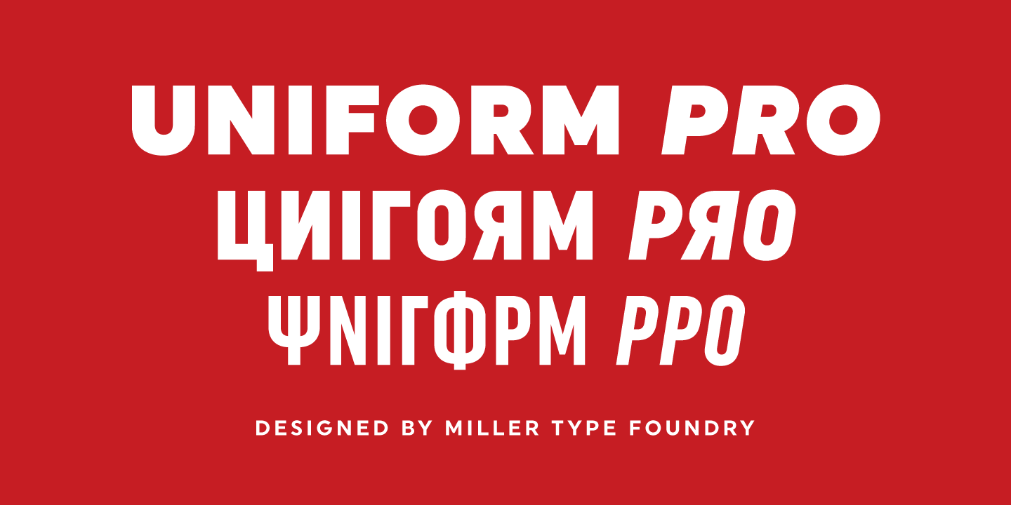 Beispiel einer Uniform Pro Ultra Italic-Schriftart